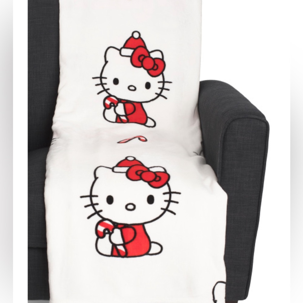HELLO KITTY Candy Cane Throw